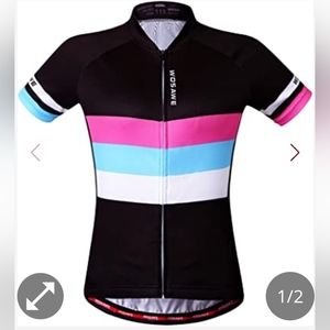 New WOSAWE Women Short Sleeve Cycling Jersey sz L